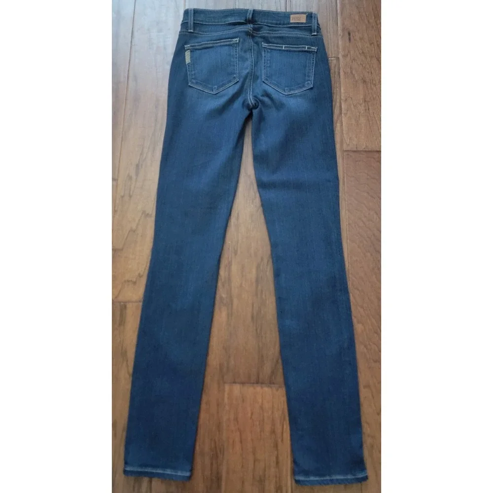 PAIGE Womens 25 Edgemont Dual Zipper Denim Blue Jeans Size 26x31 Made in USA 001